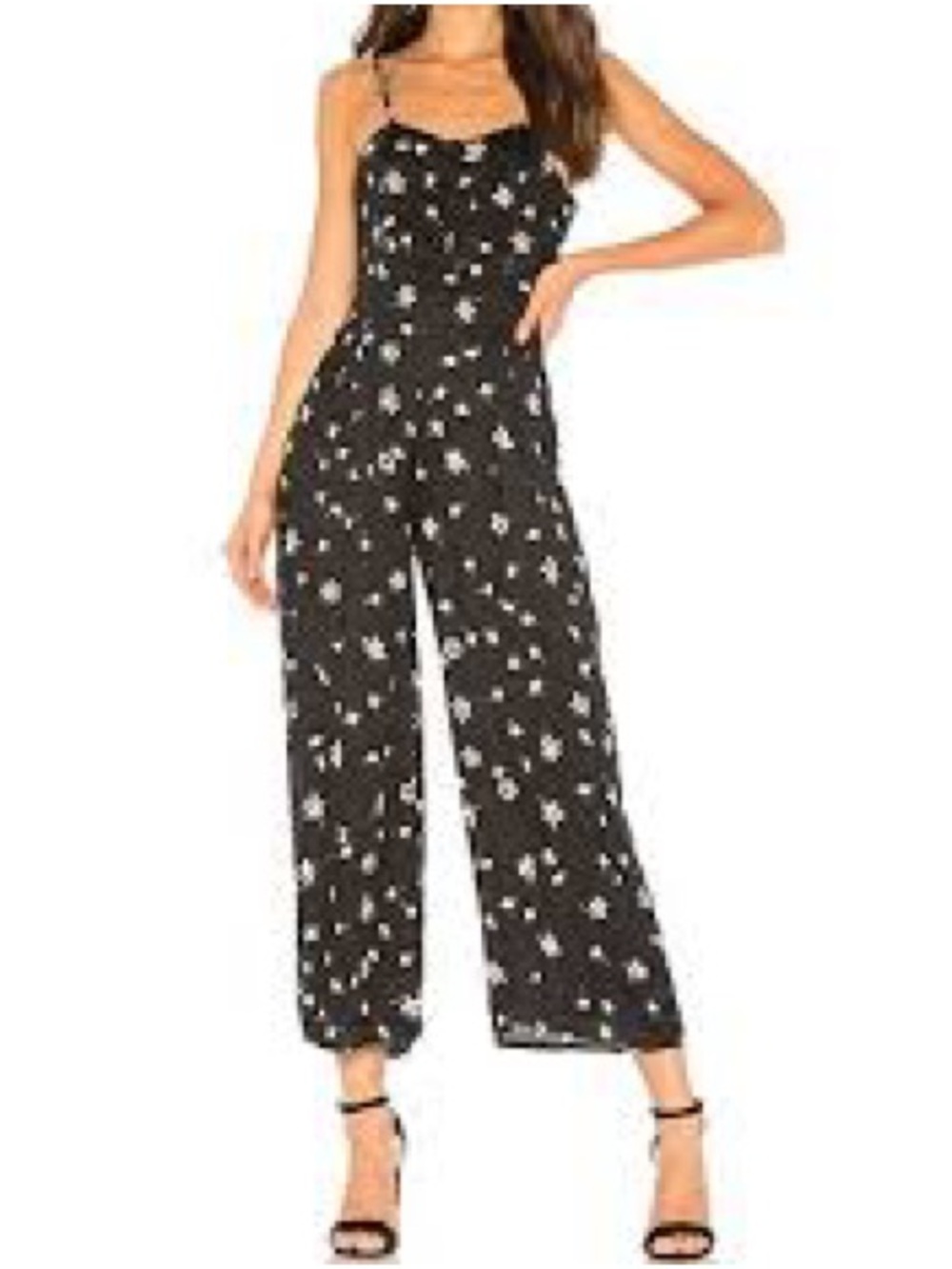 Amuse Society Floral Wide Leg Jumpsuit Rayon Size XS